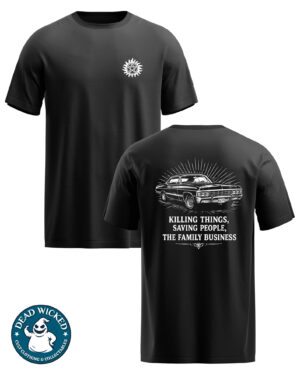 Dead-Wicked-Supernatural-Hunting-Things-Killing-Family-Business-Baby-Impala-Printed-Tee-T-Shirt-01